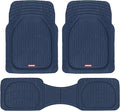 BDK Heavy Duty Blue Rubber Car Mats Full Set - Universal Trim-to-Fit All Weather Floor Mats - Floor Mats for Car Accessories - Front & Back Interior Floor Mats for Truck Accessories