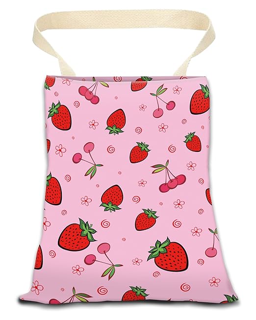 ANKVRP Car Trash Can, Durable Hanging Car Trash Garbage Bag, Cute Automotive Garbage Cans Organizer, Cute Pink Cherry Strawberry