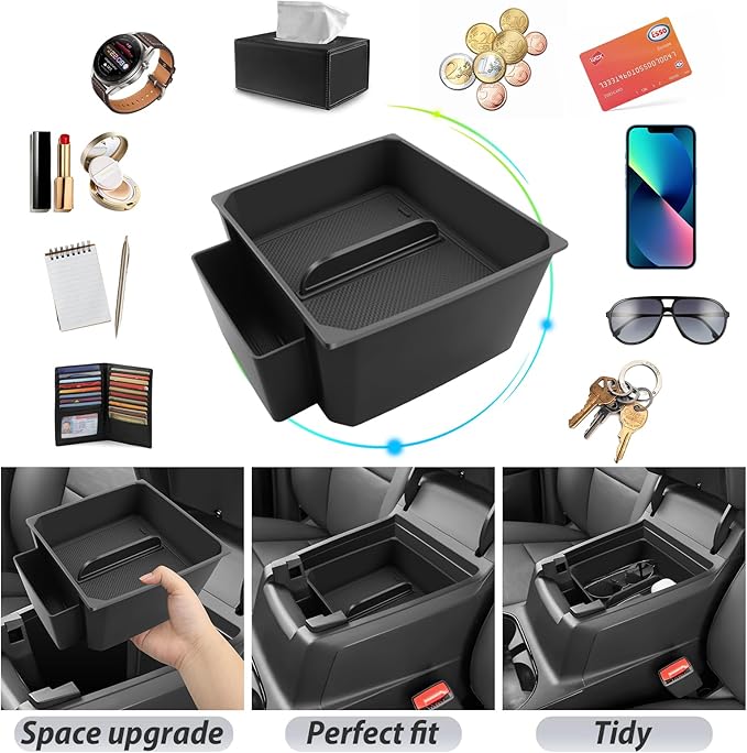 SKTU 2-Pack for 2023-2025 2026 Chevy Colorado/GMC Canyon Center Console Organizer for 2023-2026 Chevy Colorado/GMC Canyon Console Tray 2023 2024 2025 2026 Colorado Canyon Accessories Double Layers