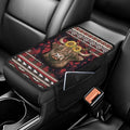 BIGCARJOB Tribal Cow Print Car Armrest Seat Box Cover with Side Storage,Southwest Tribal Print Car Interior Accessories Universal Center Console Armrest Pads for Cars SUV Truck