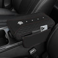 NBTEPEM Bling Crown Car Center Console Armrest Cover, Leather Middle Console Cover Cushion with 2 Storage Bags, Car Armrest Storage Box Interior Accessories for Most Vehicles(Black)