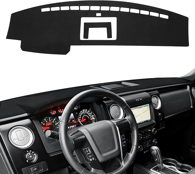 CARTIST Dash Cover Compatible with Ford F-150 F150 Pickup 2009-2014 Accessories Dashboard Cover Mat Non-Slip Pad Carpet Sunshield Protector (with Light Sensor)