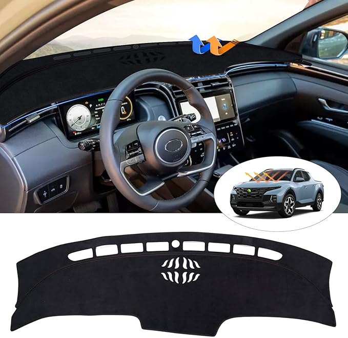 CARTIST Dash Cover Fits for Hyundai Santa Cruz 2022 2023 2024, Dashboard Mat for Santa Cruz Accessories with Non-Slip Silicone Backside
