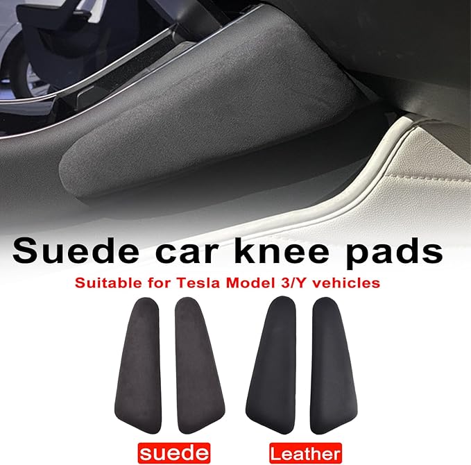 Car Center Console Knee Leg Elbow Cushion Pad Pillow Leg Pad Thigh Support Auto Interior Accessories for Tesla Model 3/Y (PU Left)