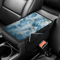 Dreaweet Blue Marble Print Center Console Armrest Cover with Side Pockets Universal Armrest Cover for Car Truck SUV Van,Soft Non-Slip Car Arm Rest Cover Pad