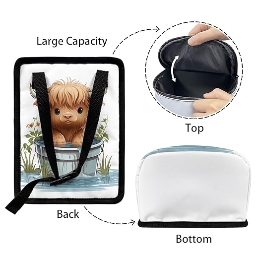 Cute Highland Cow Car Trash Can Easy to Install Hanging Garbage Bin for Back Seat Leak Proof Lightweight Car Garbage Cans Fashion Car Interior Accessories for Most Cars, SUVs