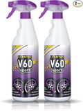 Sisbrill V60 Sport Wheel and Tire Cleaner Spray – pH Neutral Car Wheel Cleaner, Gecko Spray Effect, Safe Brake Dust Remover – Pack of 2 (33 fl oz each)