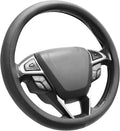 SEG Direct Black Car Steering Wheel Cover Medium Size 14.5-15 inch (37-39 cm), Breathable Microfiber Leather