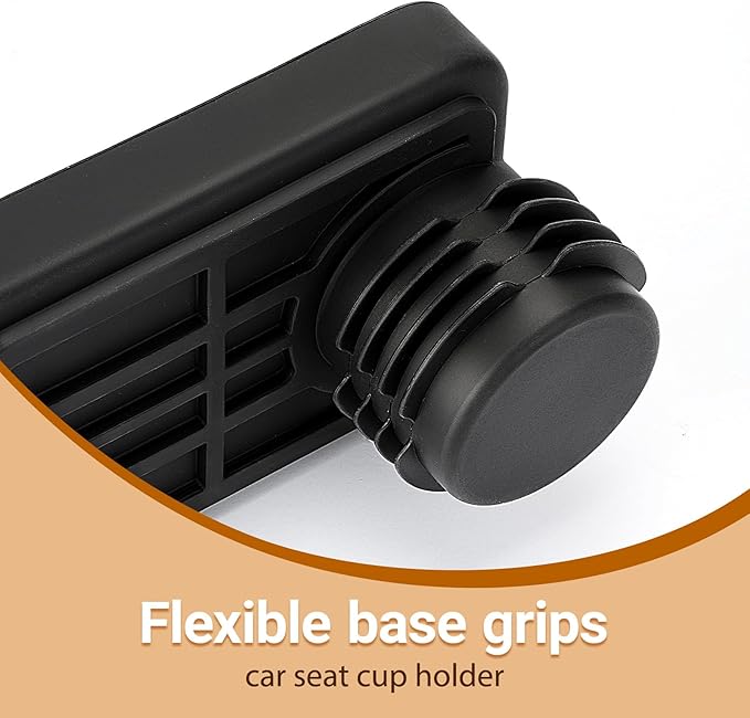 Car Seat Cup Tray - Silicone Travel Tray for Car Seat with Expandable Base for Fruit, Toys, Books Fits Most Cup Holders