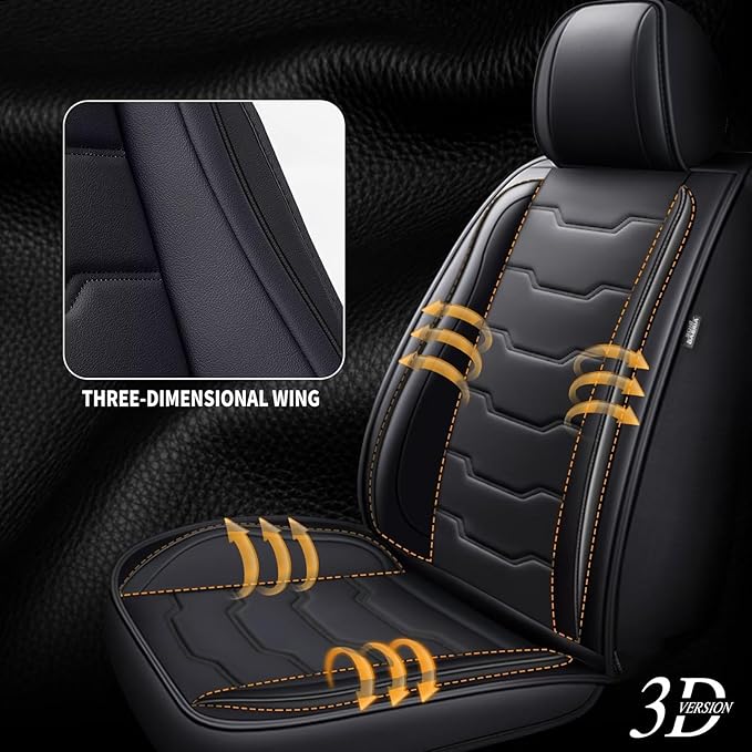 DISUTOGO Seat Covers Fit for NV200 2016-2020 Front Seat Covers Faux Leather Car Seat Covers Breathable Waterproof Car Seat Protector (2 Seats, Black)