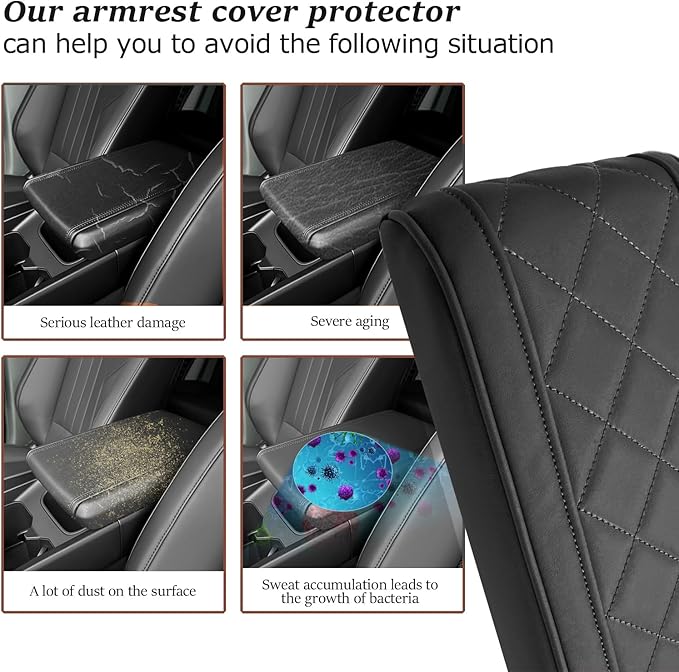 SKTU 2024 2025 2026 Santa Fe Accessories Center Console Cover Compatible with 2024 2025 2026 Hyundai Santa Fe Armrest Cover Hyundai Santa Fe 2024 2025 2026 Accessories Center Console Cushion (Black)