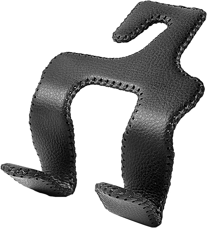 LANVRION Car Headrest Hooks for Purses and Bags, Upgraded 2 in 1 Cars Back Seat Head Rest Hanger Vehicle Leather Organizer Storage Holder Hook Matching Cars Interior, 1-Pack, Black