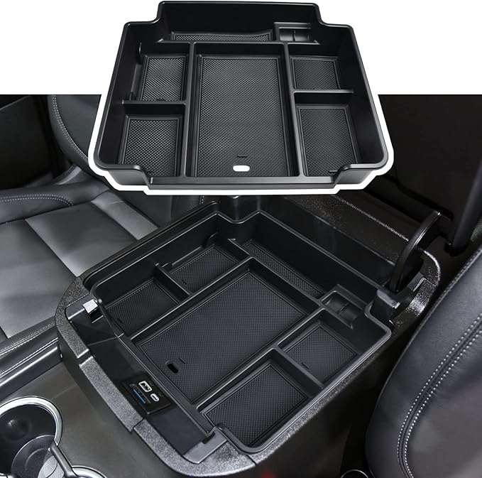 EDBETOS Full Size Center Console Organizer Tray Compatible with 2021-2025 Chevy Tahoe/Suburban and 2021-2024 GMC Yukon, Fit Standard Console with Charging Socket Only, NOT for Power Sliding Console.