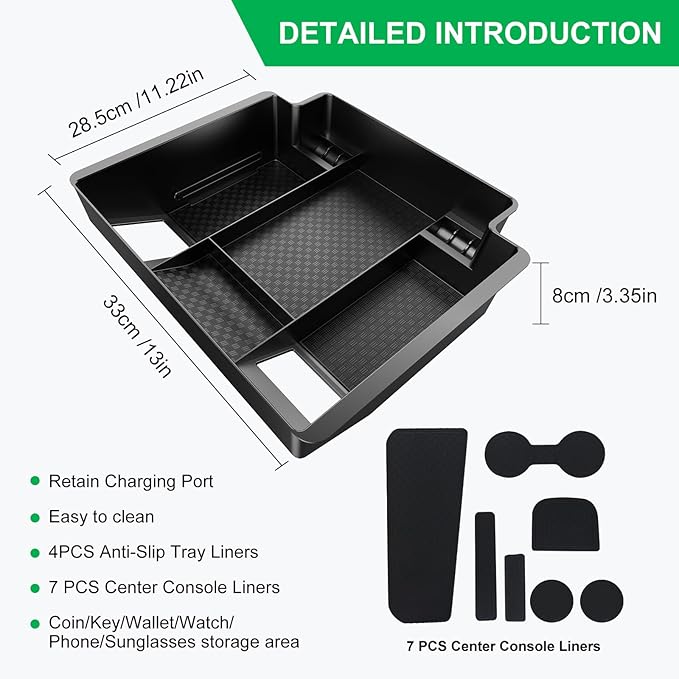 Wexyldra Center Console Organizer for 23-25 Chevy Silverado & GMC Sierra 1500, Refreshed 22-25 Silverado/Sierra 1500 Models, 24-25 Silverado/Sierra 2500HD 3500HD(Full Console w/Bucket Seats ONLY)