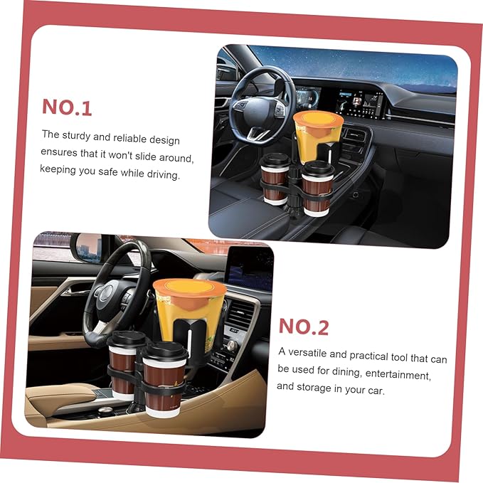 Cabilock Rotating Car Cup Holder Expander Storage Adjustable Drink Holder for Travel Compatible Most Vehicle Types