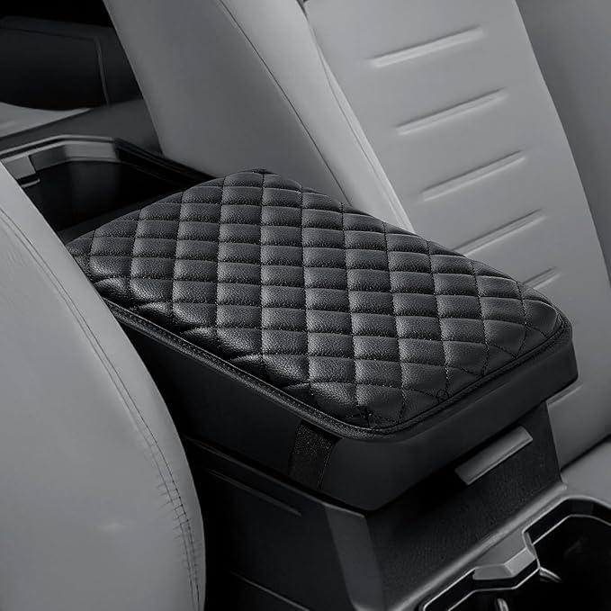 JOYTUTUS Center Console Cover Compatible with 2016-2025 Tacoma & 2025 4Runner & 2005-2021 Frontier, Leather Armrest Cover for Car, Middle Console Cover Lid, Car Arm Rest Cover Pad Cushion