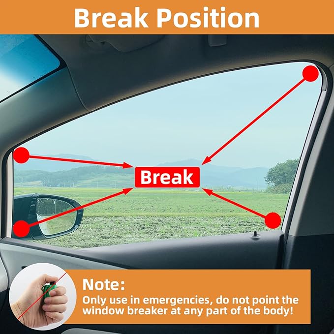 JINRUITOP 16Pcs Car Window Breaker Key Chains, Portable 3 in 1 Glass Breaker/Seat Belt Cutter/Survival Whistle, Safety Emergency Escape Tools, Multifunctional Car Accessories for All Vehicles