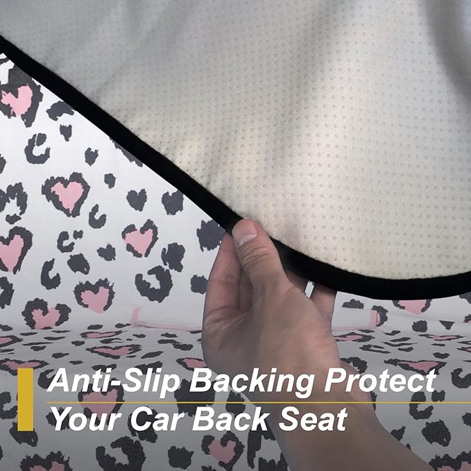 LoyaGour Back Seat Cover for Car Trucks Van SUV,Waterproof Rear Bench Towel Seat Covers for Dogs and Kids,Automotive Backseat Protector (Leopard Print)