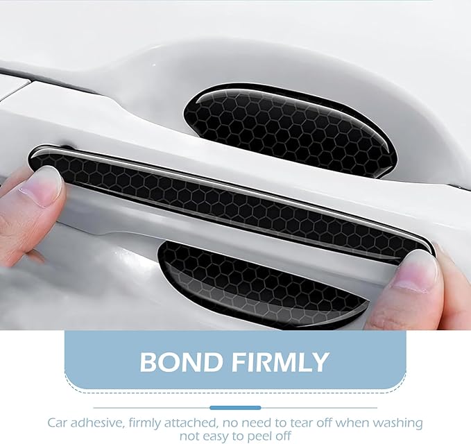 8 PCS Car Door Handle Protectors, Car Door Handle Scratch Protector Sticker, Universal for Most Cars (Black)