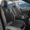 BYXN Car Seat Covers for Jeep Wrangler 2000-2026,Breathable Nappa Leather Car Seat Protector,Front Seat Covers Automotive Seat Cushion with Airbag Compatible(Front Seats,Gray-Black)