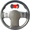 Microfiber Leather Car Steering Wheel Cover Anti-Slip Stitch Wheel Wrap Fit for Nissan Pathfinder III Frontier Xterra Navara 2005 2006 2007 2008 2009 2010 2011 2012 2013 2014 2015,Red