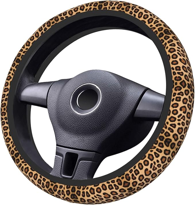 Cool Cheetah Leopard Universal Fit Steering Wheel Cover for Car, Truck, and SUV, Durable Steering Wheel Protection