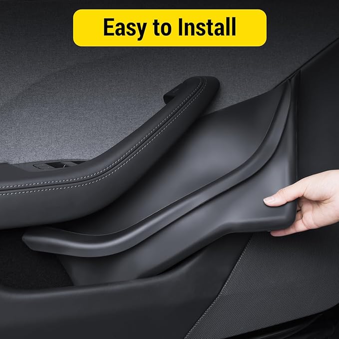 PUOENI New 2025 2026 Model Y Juniper Door Side Organizer 4PCS Full-Cover TPE Front and Rear Door Side Storage Box for Refresh Model Y Juniper Interior Accessories