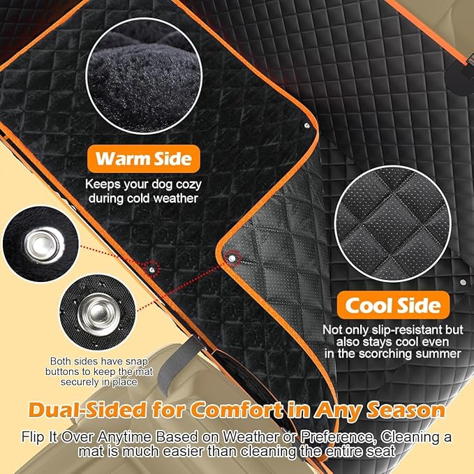 SIVEIS XL Dog Car Seat Extender for Full Size Truck with Hard Bottom, Waterproof Dog Car Seat Cover for Back Seat, Pet Seat Cover with Blanket Cushion for Crew Cab F150, Tundra, RAM 1500, Silverado