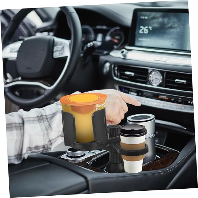 VOSAREA Car Cup Holder Expander with Storage Box and Tray Portable Drink Holder for Various Car Models Non Slip Design for Dining Entertainment and Storage Convenience