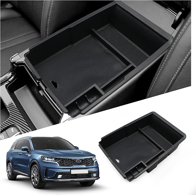 Ruiya 2026 Sorento Center Console Organizer for 2026 Kia Sorento Accessories ABS Material Armrest Console Organizer Compatible with 2021-2026 Kia Sorento LX/S/EX/SX/SX Prestige