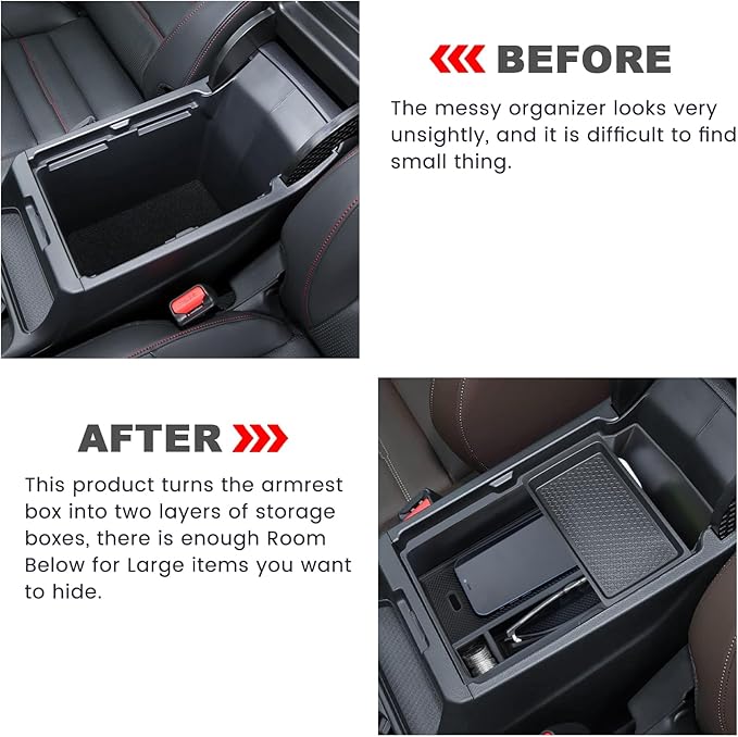 Neepiar Center Console Organizer Compatible with 2026 2025 2024 2023 Honda CRV Armrest Storage Box Coin and Glass Holder ABS Plastic Insert Secondary Storage Interior Accessories