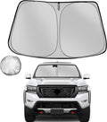 Fonowka Windshield Sun Shade for 2022-2025 Nissan Frontier Foldable Sun Sunshade for Car Front Window Blocks UV Rays and Heat Automotive Interior Protector Custom Fit Accessories
