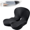 Back and Seat Cushion, Car Seat Cushion for Cars with Lumbar Support,Seat Cushion for Truck Driver, Ergonomic Memory Foam Non Slip Seat Skin with Back Support for Office Chair, Car Seat (B Type)