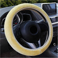 Augeny Fuzzy Car Steering Wheel Cover, Anti-Slip Soft Plush Steering Wheel Protector, 15 Inch Elastic Wheel Covers, Universal Vehicle Interior Winter Warm Accessories for Men Women (Beige)
