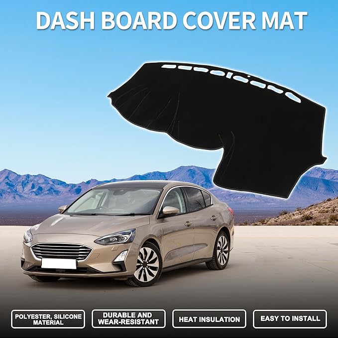 Dash Cover Lower Configuration W/o Audio for Ford Focus 2012-2018 Non-Slip | Center Console Dashboard Cover Mat Black 1 Pcs