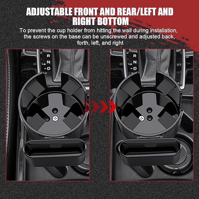 2 in 1 Car Cup Holder Expander with Phone Holder, 2.6"-3.93" Vehicle Cupholder Extender Adapter with Expandable Base, Auto Interior Water Bottle Accessories, Universal fit