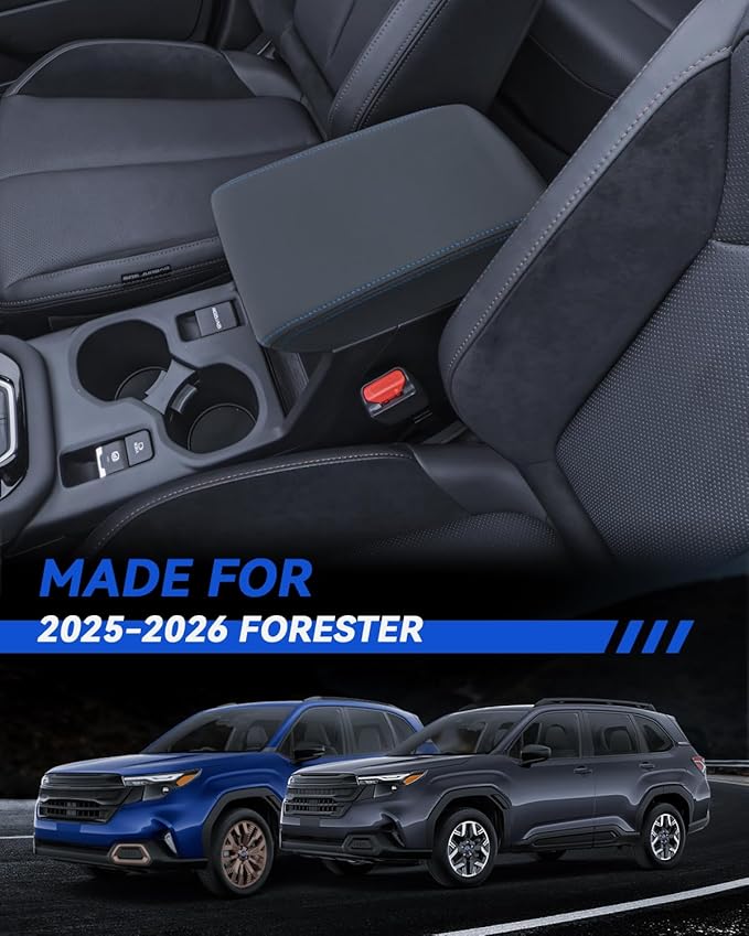Armrest Cover for 2025-2026 Subaru Forester Base/Premium/Sport/Limited/Touring Accessories Center Console Middle Lid Pad Protector for Car Elbow Rest