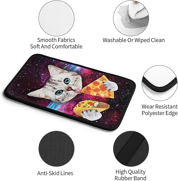 DORKEIXIA Galaxy Cat Pizza Taco Sky Funny Auto Center Console Armrest Pad Universal Car Center Console Cover Seat Box Cover for Sedan, Van, SUV, Truck Car Accessorie
