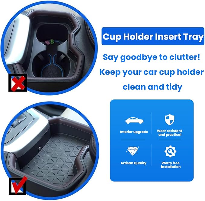 RAV4 Coasters Storage Tray Cup Holder Tray Center Console Storage Tray Compatible with Toyota 2023 RAV4 Accessories 2023 2022 2021 2020 2019 Cup Holder Cover for RAV4