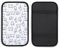 Black White Cat Car Center Console Cushion Pad,Waterproof Armrest Seat Box Cover Protector,Comfortable Car Decor Accessories Fit for Most Cars, Vehicles, SUVs