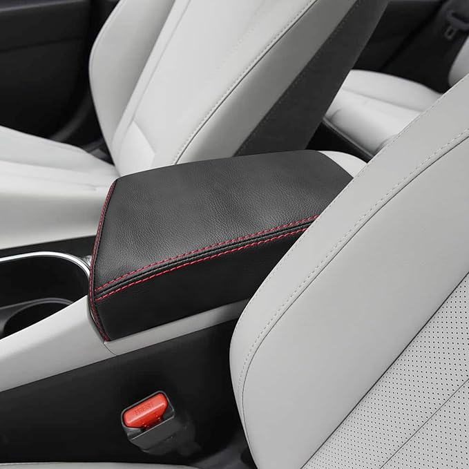 Compatible with Center Console Armrest Cover for Hyundai Elantra 2021-2025 Automatic Brake, Leather Arm Rest Storage Box Lids Cushion Protector Pad