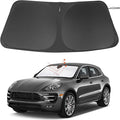 Windshield Sun Shade Custom Fit for 2014-2024 2025 2026 Porsche Macan Accessories Foldable Sunshade Sun Blocker Protect Car from Sun Rays & Heat Damage Keep Car Cooler