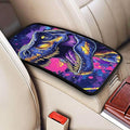Universal Car Center Console Cushion Pad, Dinosaur Purple Blue Soft Waterproof Car Center Console Cover Auto Armrest Seat Box Cover Protector for Most Vehicle SUV Truck Car