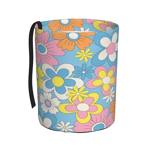 YANGDADA Retro Flowers Car Trash Can Small Portable Car Garbage Bag for Back Front Seat RV's Camping Accessories