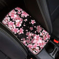 Dreaweet Pink Cherry Blossom Print Console Armrest Cover,Cute Car Accessories for Women Soft Comfy Center Console Pad Cover,Universal Armrest Box Mat