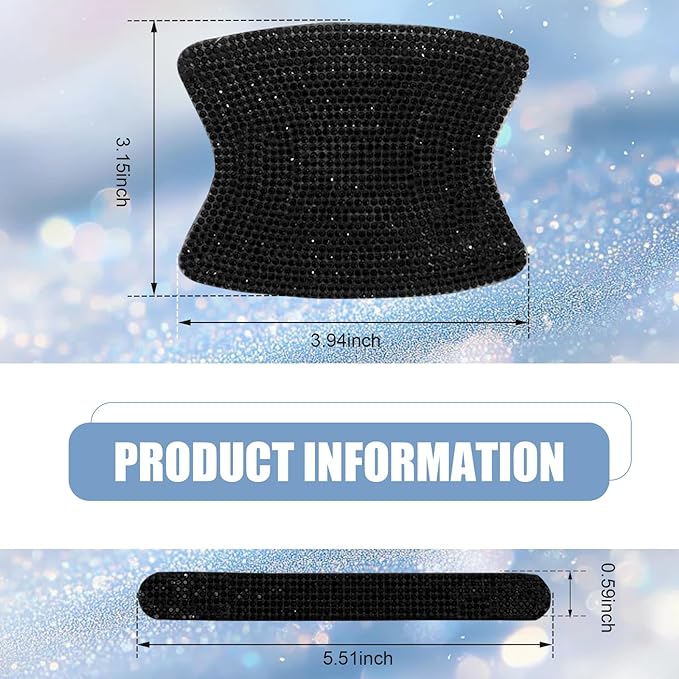 10PCS Bling Car Door Handle Protector, Crystal Rhinestone Car Door Handle Scratch Protector, Anti-Scratch Door Bowl Paint Guard Protective Film, for Auto, Van, Truck (Black)