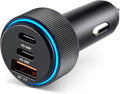 GaRhomxy 66W USB C Car Charger Fast Charging, 3-Port PD PPS/QC3.0 Cigarette Lighter Adapter for iPhone 17/16/15 Pro Max, Samsung S25/S24 Super Fast Charging, iPad, Android etc, Car Phone Accessories