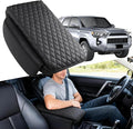 Thickened Armrest Cover Fit for 2010-2022 2023 2024 Toyota 4Runner Center Console Cover Accessories, PU Leather Arm Rest Covers Lid Protector Seat Box Cushion Pad with Pockets Storage Bag
