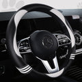 Car Steering Wheel Covers for Women Girl Padded Carbon Fiber PU Leather Cute Cartoon Auto Interior Accessories for Jeep, Truck, Universal, Anti Slip, White, Large Size, 15.2-16in