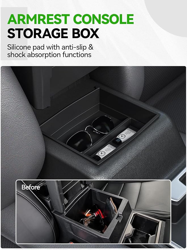 6PCS Center Console Organizer Tray for 2024 2025 Toyota Tacoma Accessories, Armrest Hidden Storage Box, Rear and Console Cup Holder Glove and Armrest Storage Box with Insert Divider for Toyota Tacoma